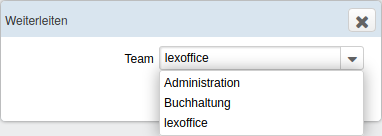 lexoffice weiterleiten